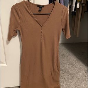 Casual brown midi dress